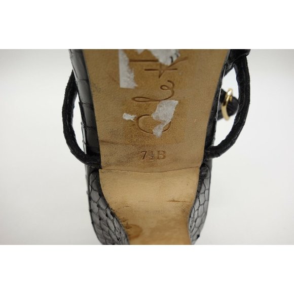 Cole Haan Air Black Snakeskin Print Buckle Slingback High Sandals Women's 7.5 B - Picture 3 of 11